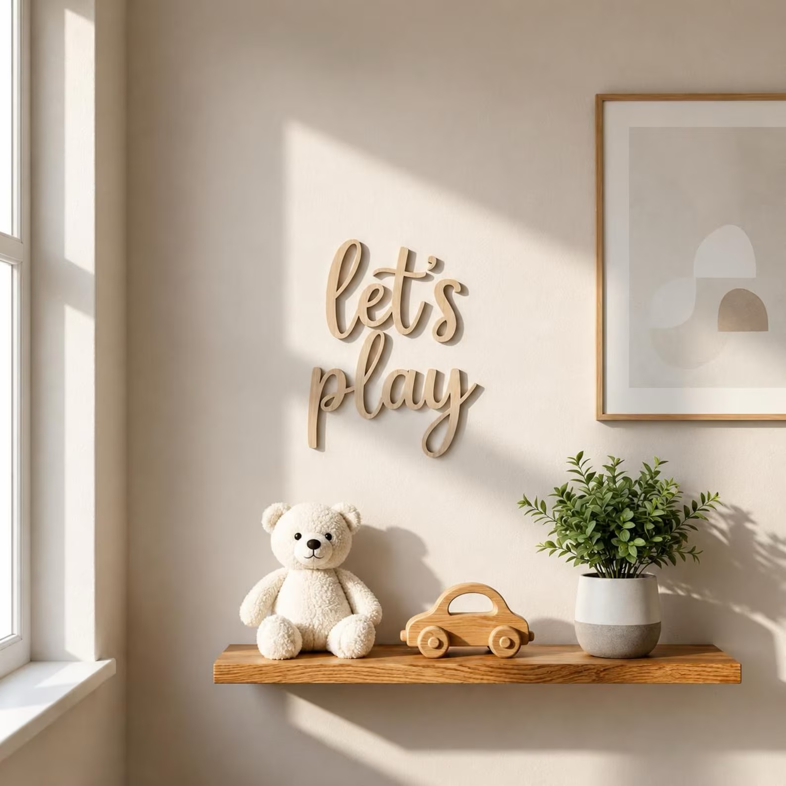 Woodworking For Beginners - Insegna in Legno 'Let's Play', Decorazione