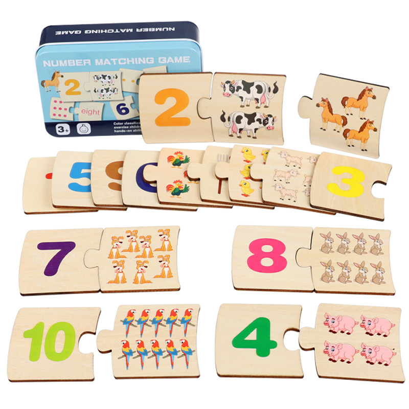 Woodworking Jigsaw - Bambini Scatola di Ferro Numero Illuminazione