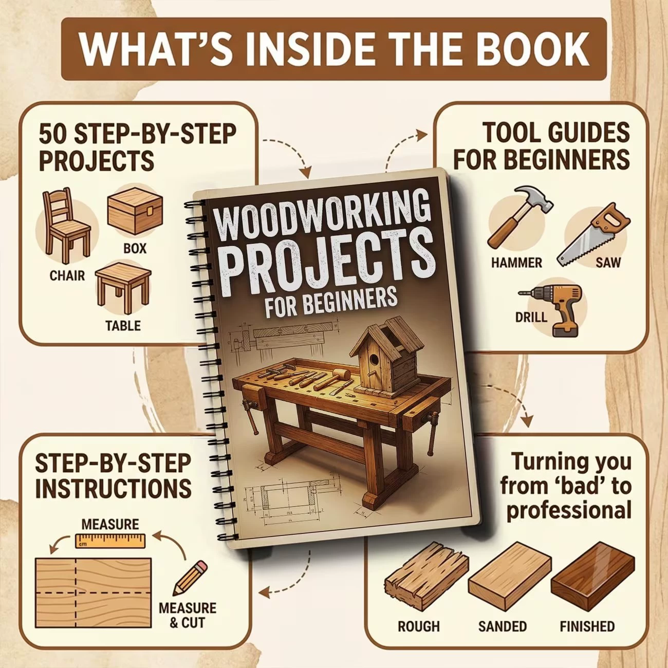 Libro di progetti di falegname - Woodworking Ebook recensione e prezzo